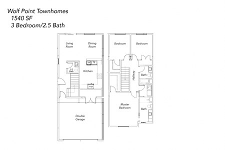 the floor plan of wolf point townhomes